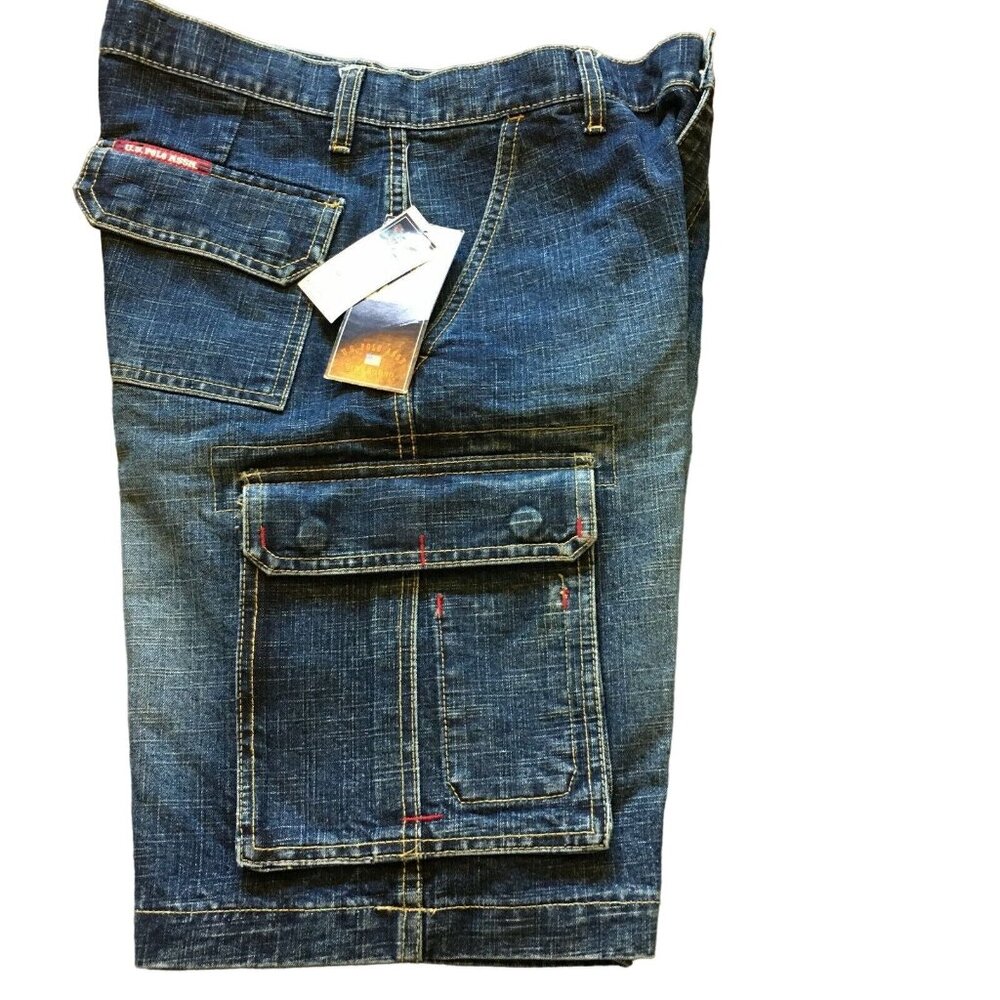 Vintage Womens Denim Shorts Bermuda US Polo Blue Jeans Size 14 High Rise u